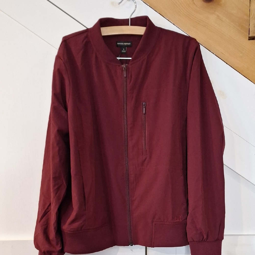 Banana Republic Maroon Zip-Up Jacket